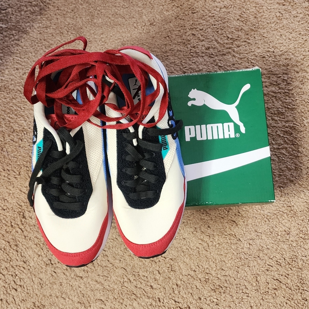Puma Red and White Sneakers
